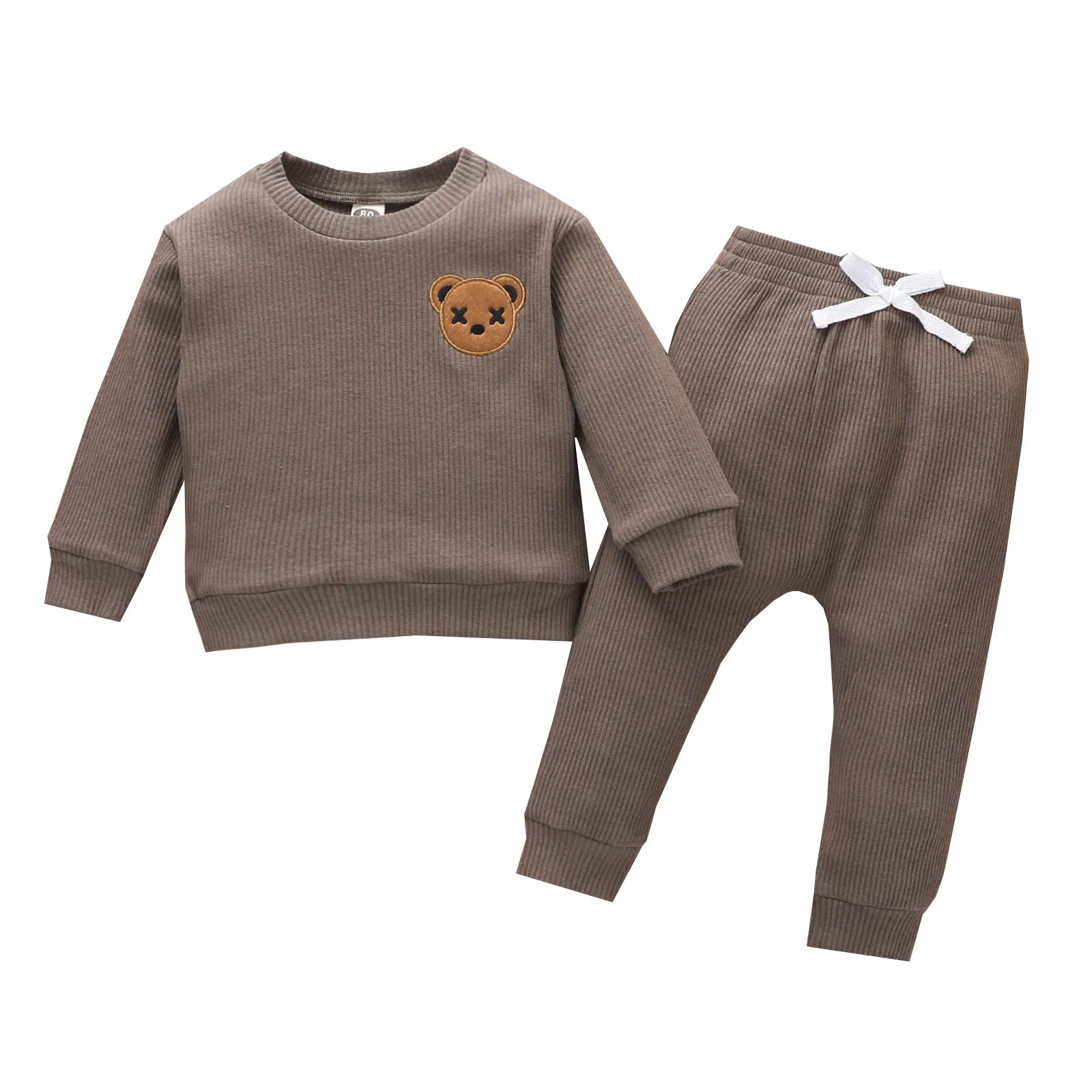 Toddler Boys Embroidered Bear Patch Casual Clothes Set childrensterritory
