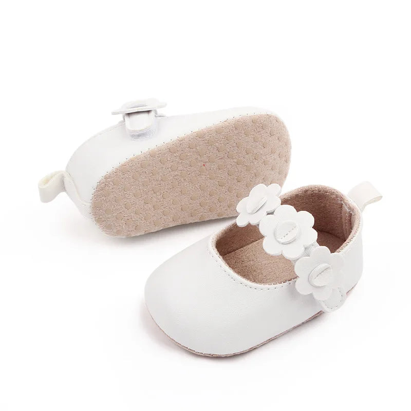 First Walker Flower Design Leather Shoes childrensterritory
