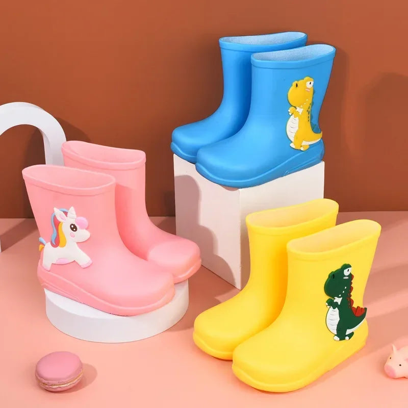 Non-slip Cartoon Dinosaur Design Children Rain Boots