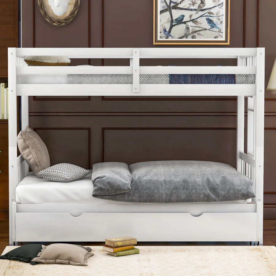High-quality Twin Over Twin Pull-out Bunk Bed with Trundle childrensterritory