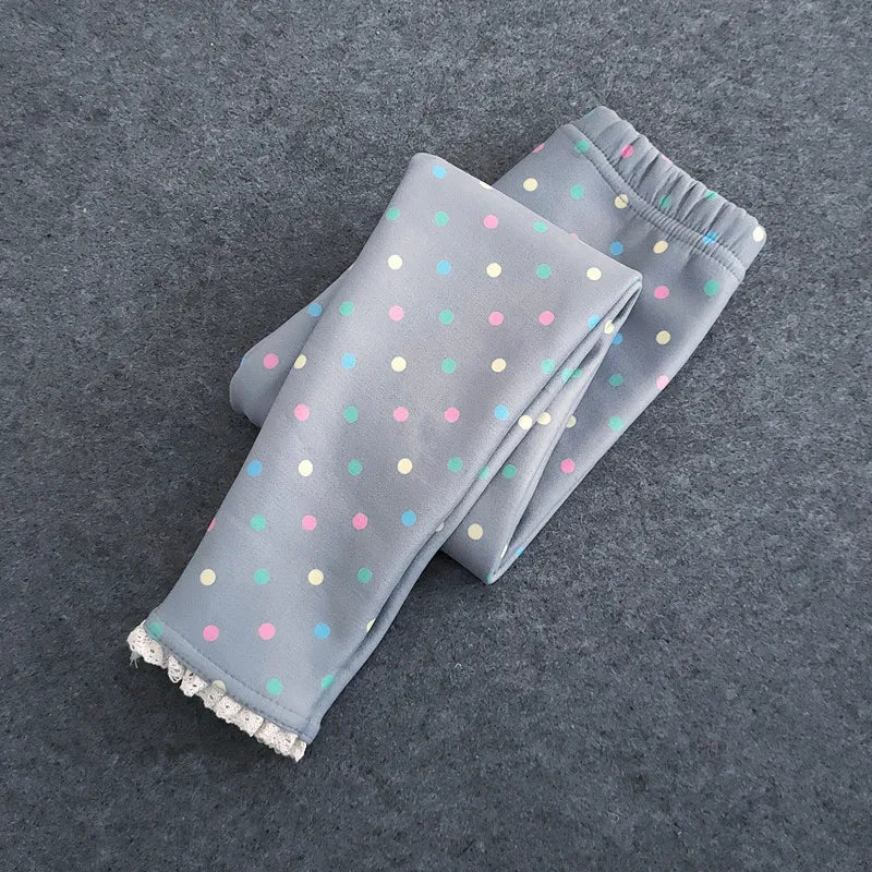 Printed Warm Velvet Leggings for Kids Girls childrensterritory