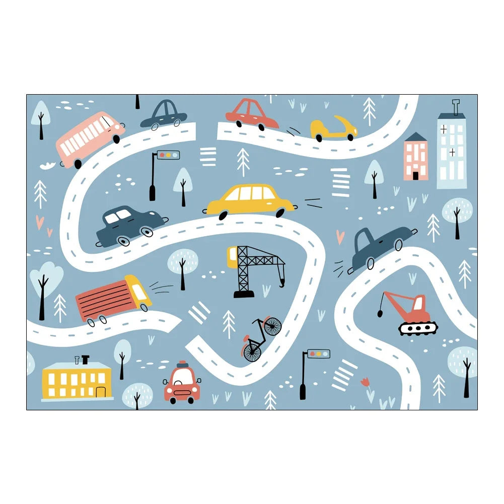 Cartoon Animal Pattern Non-slip Children Rooms Carpets