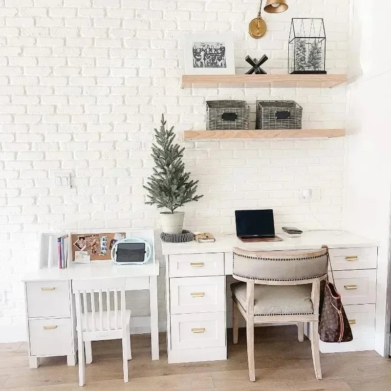 White Wooden Study Desk And Chair For Children childrensterritory