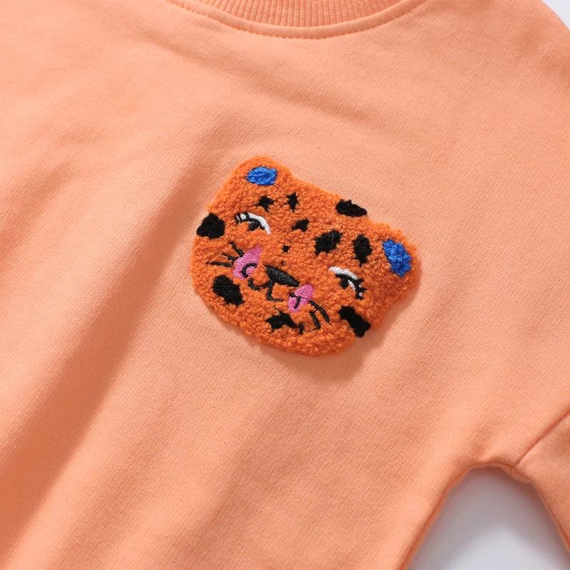 Kids Girls Cartoon Tigers Clothing Set for Autumn childrensterritory