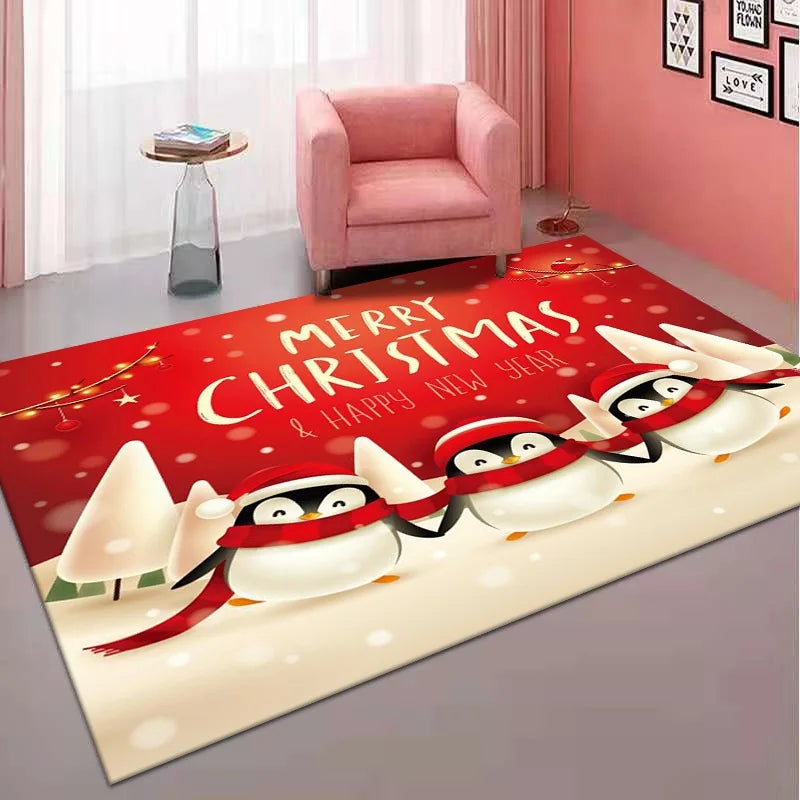 Large Non-Slip Christmas Carpet for Home Decor