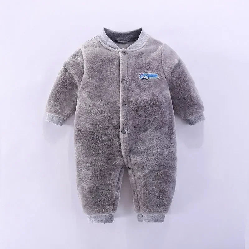 Soft Flannel Warm Printed Baby Romper for Winter