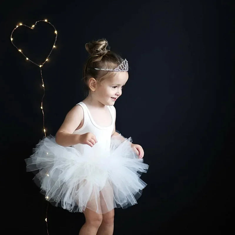 Tulle Puffy Tiered Long Tail Flower Girl Dresses For Wedding Party