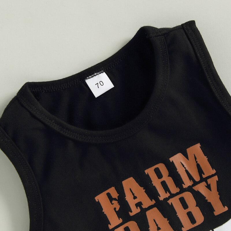 Baby Boy Printed Sleeveless Tank Tops and Shorts Set childrensterritory