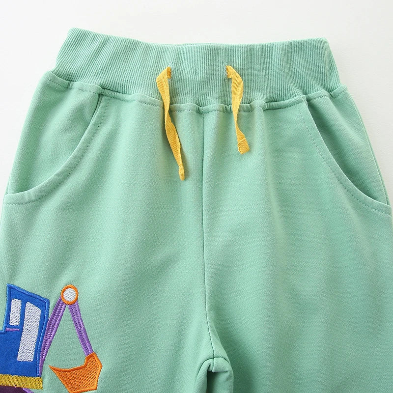 Cartoon Embroidery Print Boys Sweatpants For Summer
