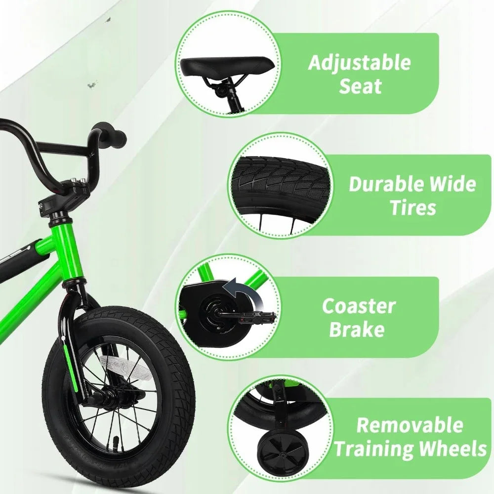 Kids BMX Style Bicycle with Training Wheels & Coaster Brake childrensterritory