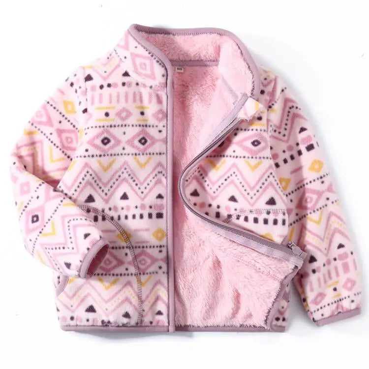 Kids Boys Girls Plus Velvet Warm Winter Zipper Outwear childrensterritory