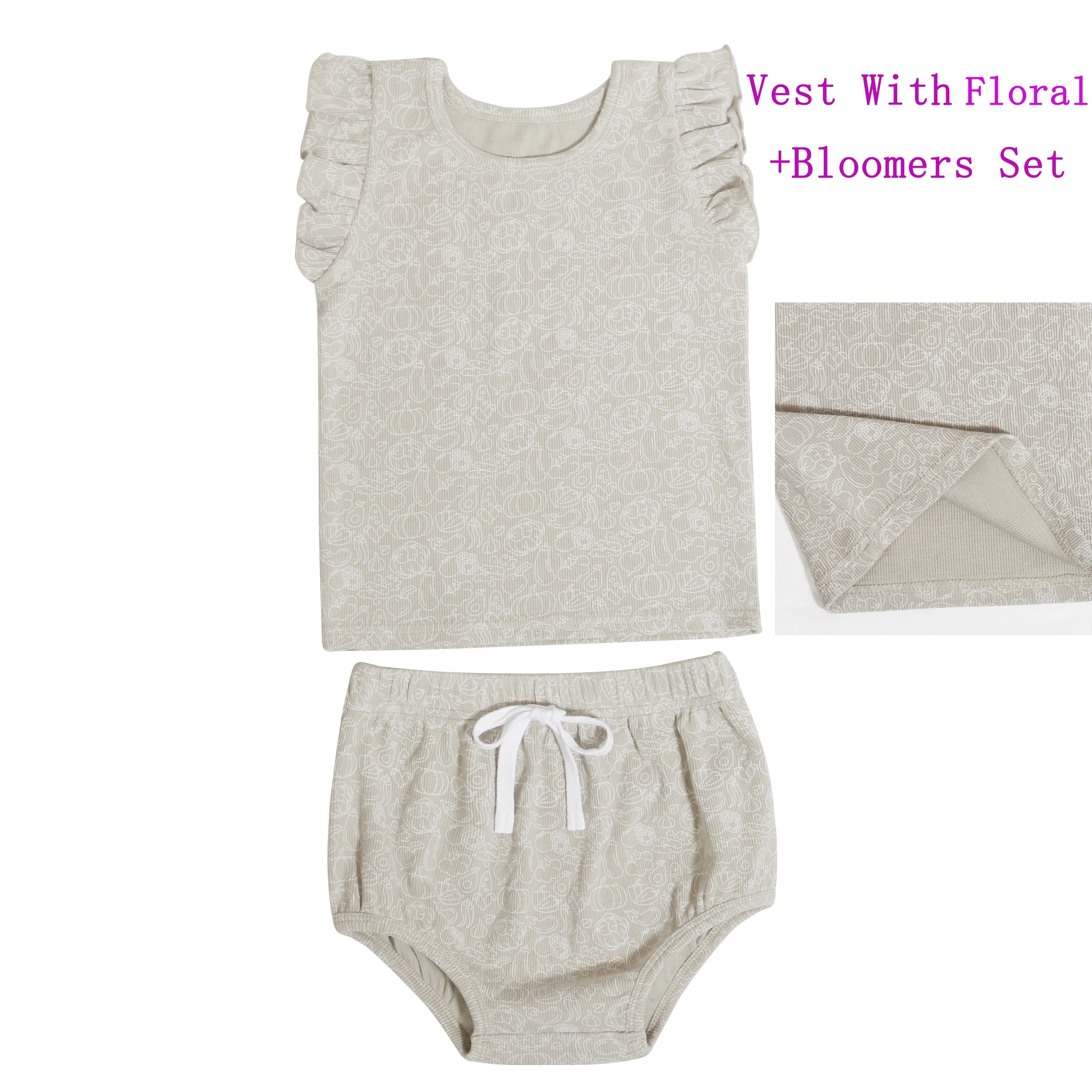 Baby/Kids Girl and Boys Ribbed Print Clothing Sets For Summer childrensterritory