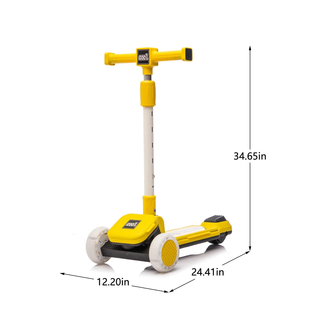 Kids Folding & Adjustable Toy Scooter w/LED Flashing Wheels