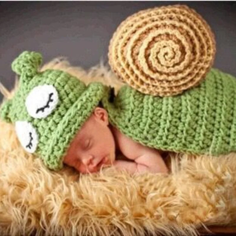 Baby Cute Snail Hand Crochet Photo Props