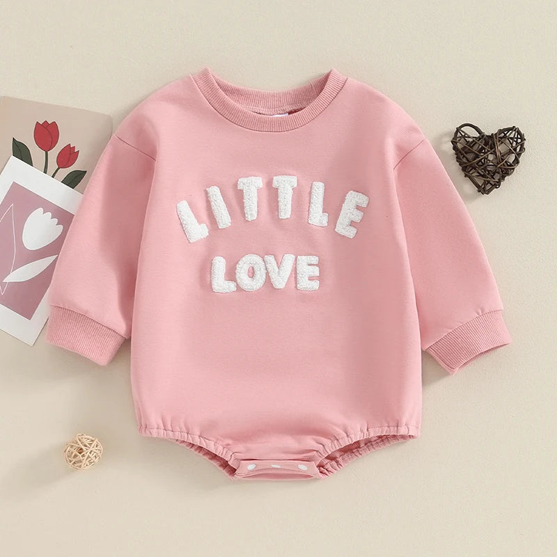 Little Love Letter Print Long Sleeve Winter Baby Bodysuit