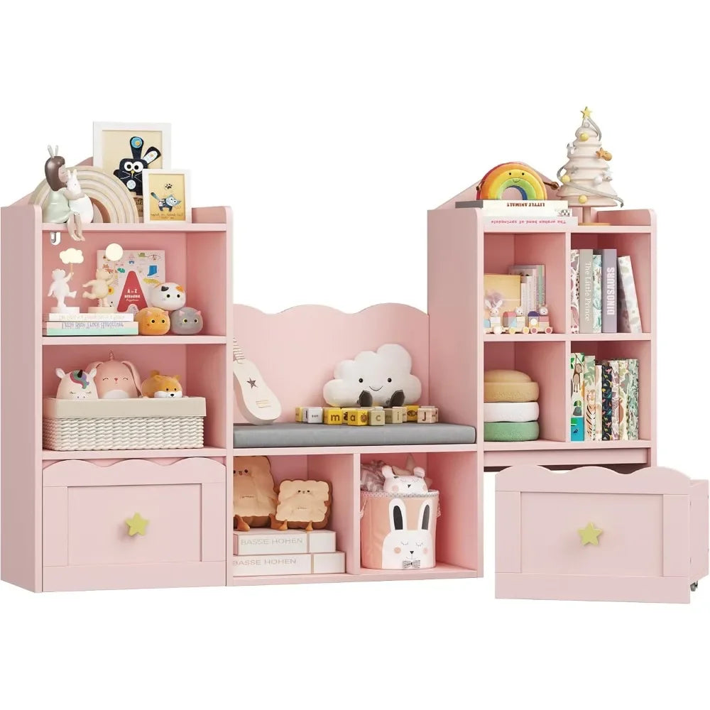 Multipurpose Kids Book and Toys Organizer with Reading Nook