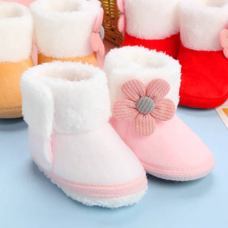 Flower Design Comfortable Baby Snow Booties childrensterritory