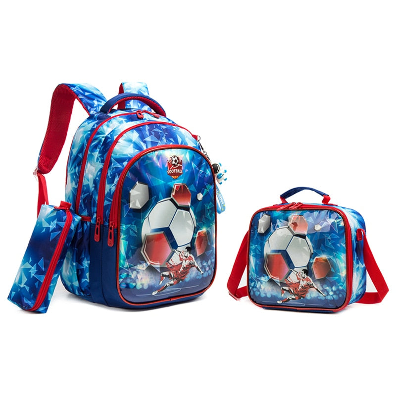 Kids 3pcs School Backpack of Astronaut and Dinosaurs Print childrensterritory