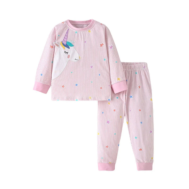 Cartoon Design Long Sleeve Girls 2pcs Fall Clothing Sets childrensterritory