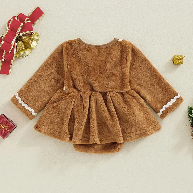 Baby Girls Bow Lace Design Winter Dresses