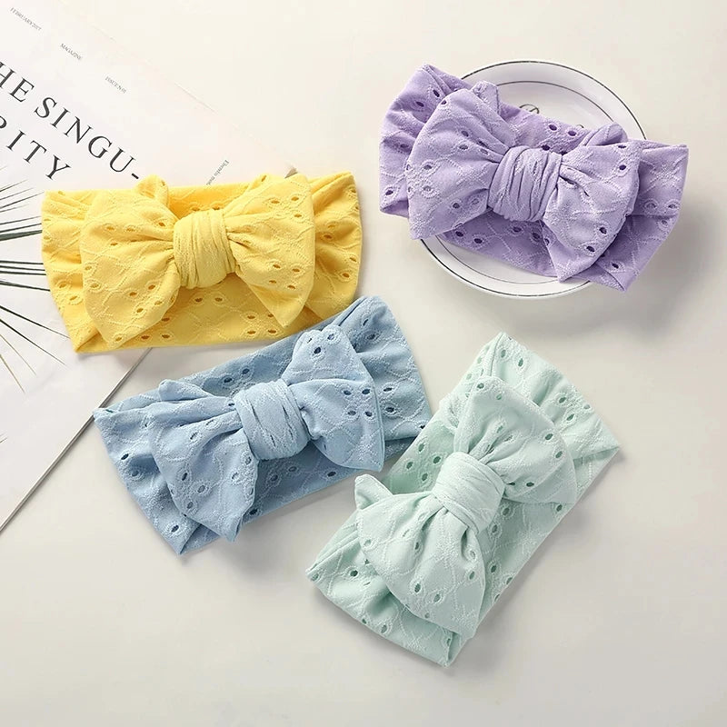 Hollow-Out Bowknot Kids Girls Embroidery Hair Bands