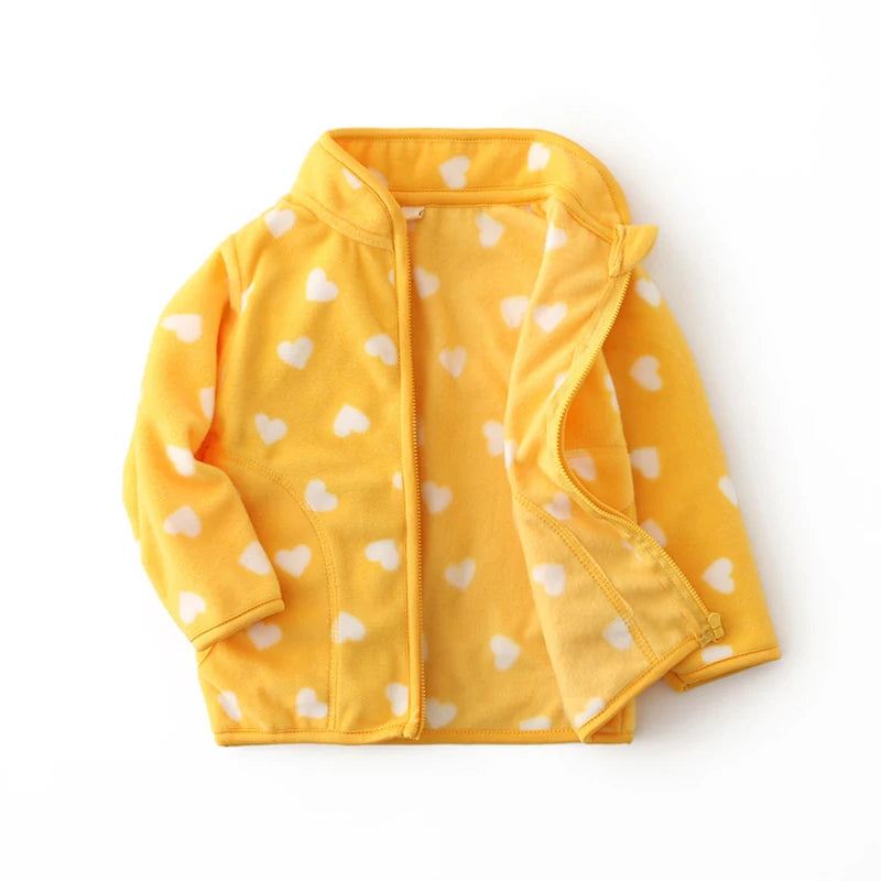 Cartoon Animal Printed Plush Warm Fleece Girls Jackets childrensterritory