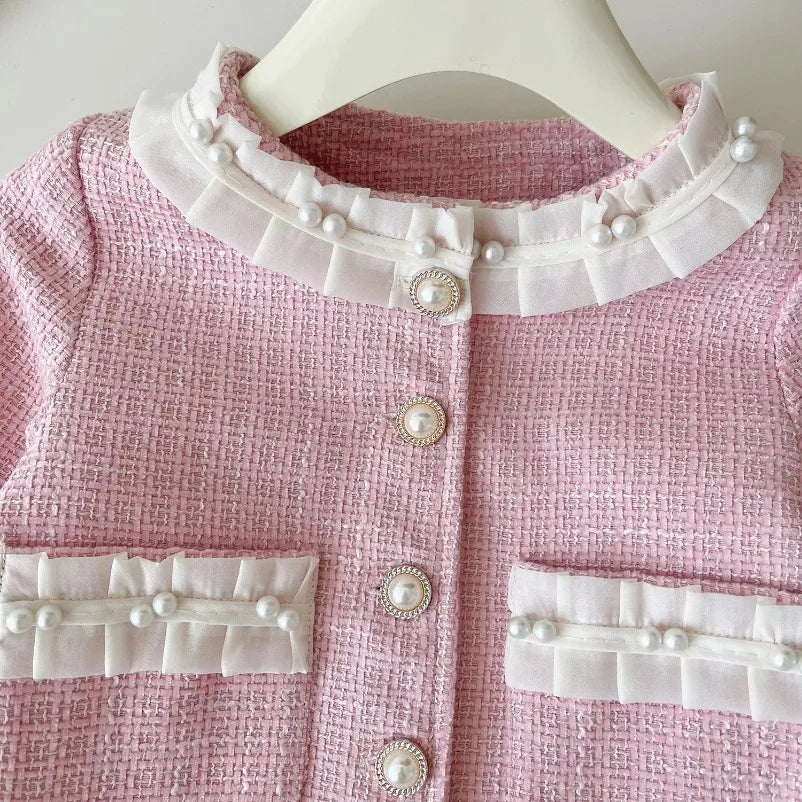 Girls’ Long-Sleeved Stylish Formal Outfit childrensterritory