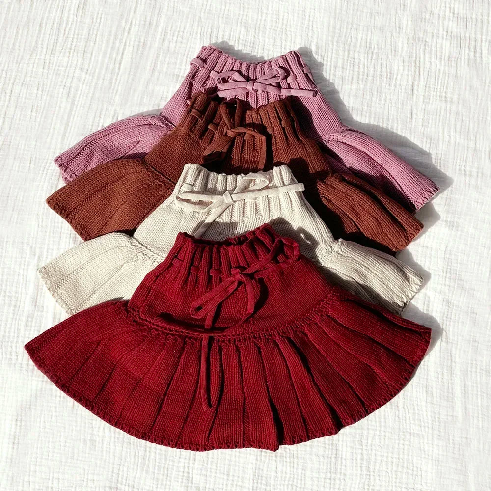 Toddler Girls Popcorn Chunky Knit Pullover Tops and Skirt Set childrensterritory