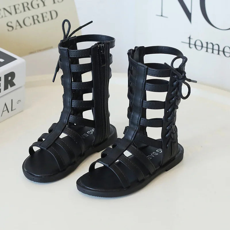 Kids Girls Roman Style High-top Gladiator Sandals