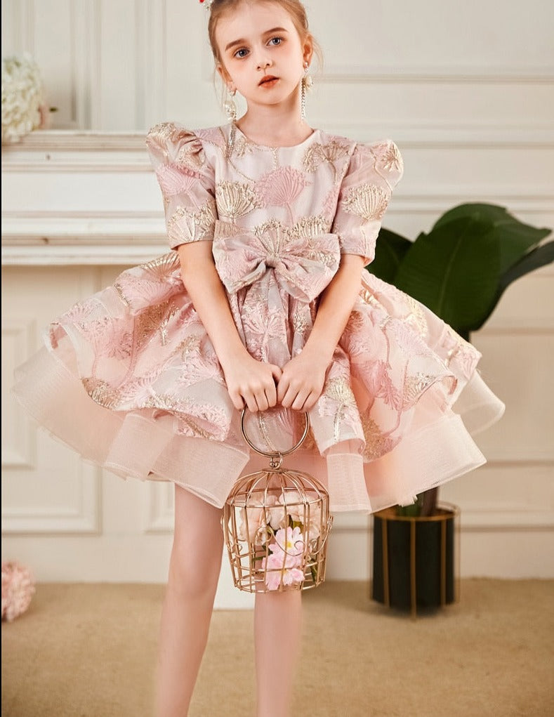 Elegant Embroidery Little Girl Lush Birthday Party Dresses childrensterritory