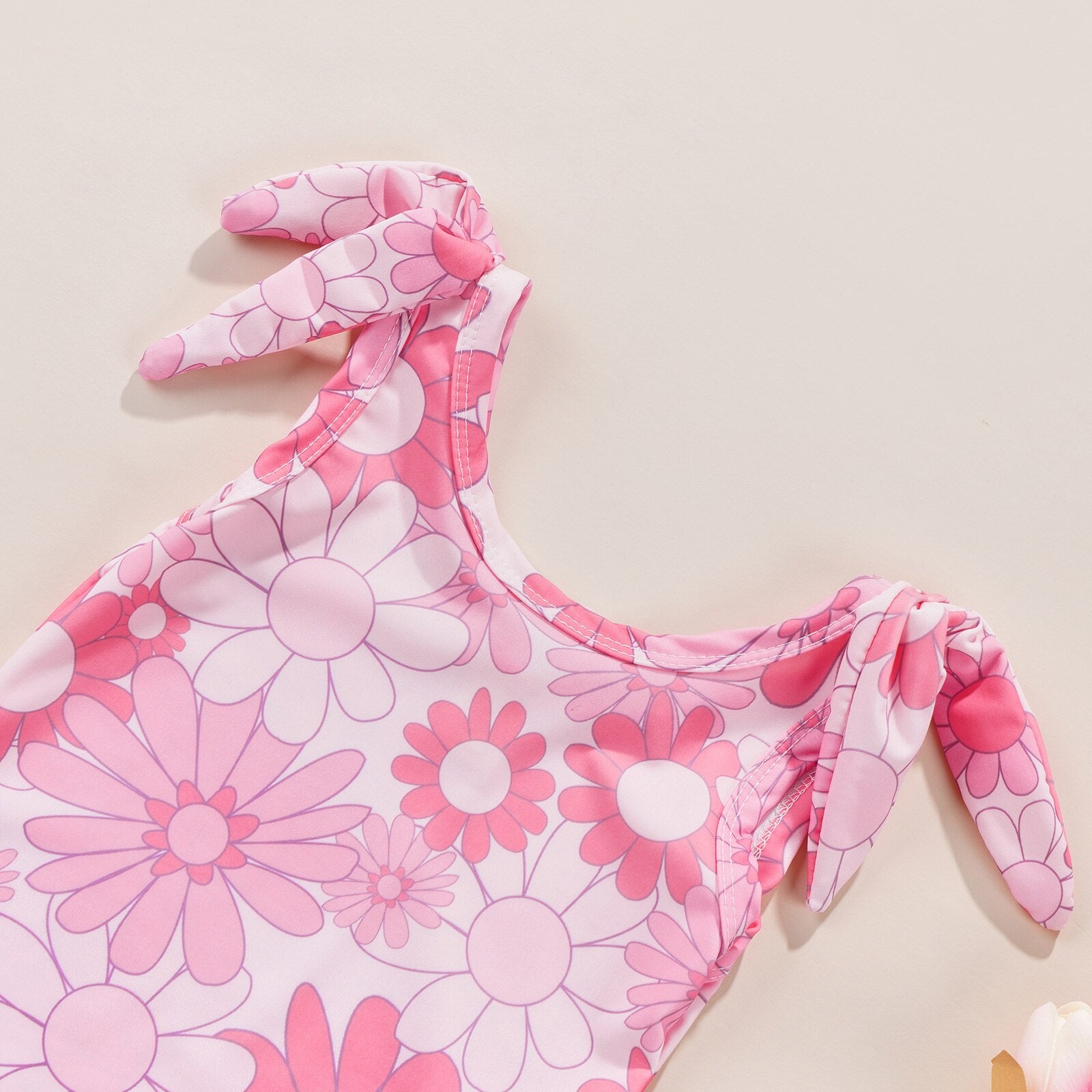 Sleeveless Toddler Girl Floral Loose Bodysuit childrensterritory