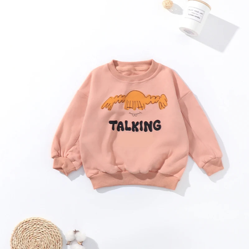 Kids Cartoon Print Long-Sleeved Winter Sweater childrensterritory
