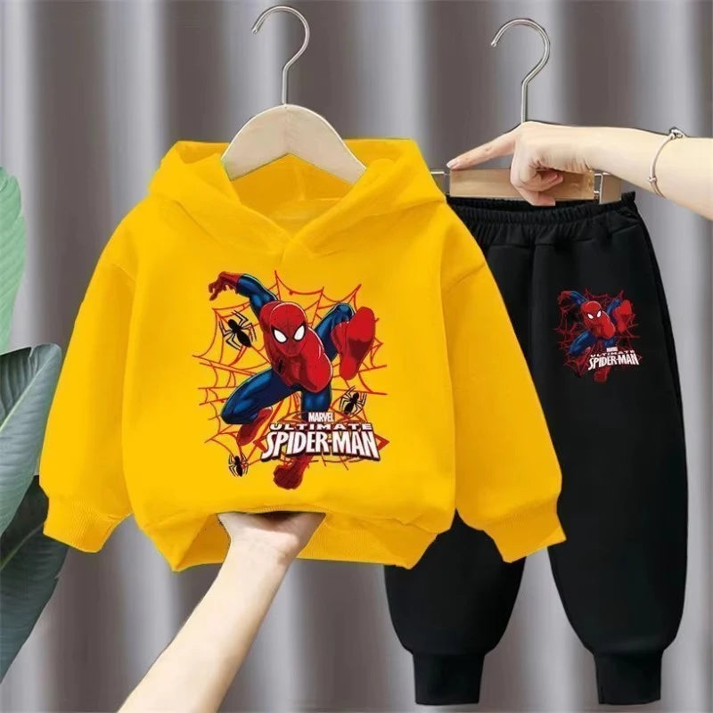 Cartoon Design Hoodies and Soft Pants Warm Outfits for Kids