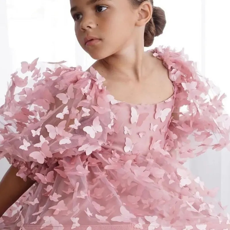 Little Girl Butterfly Design Pageant Party Birthday Dresses childrensterritory