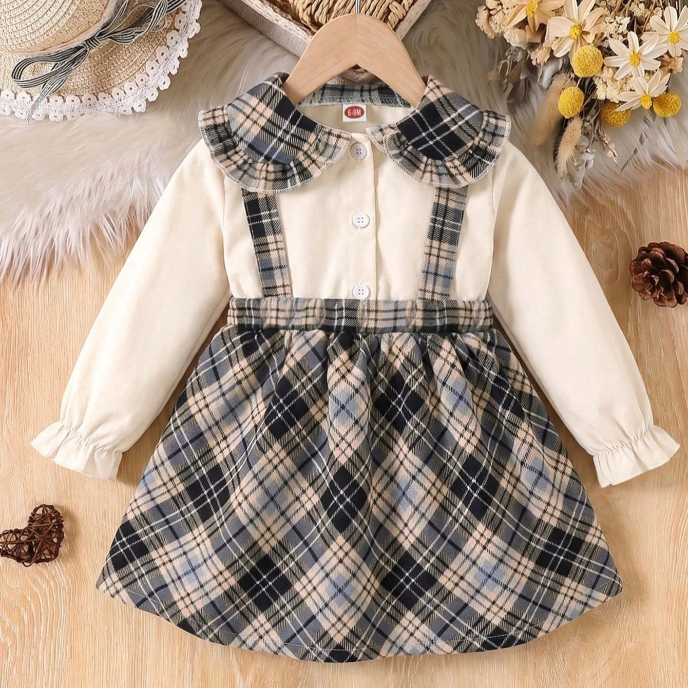 Baby Girls Korean Style Sling Dress for Spring and Autumn