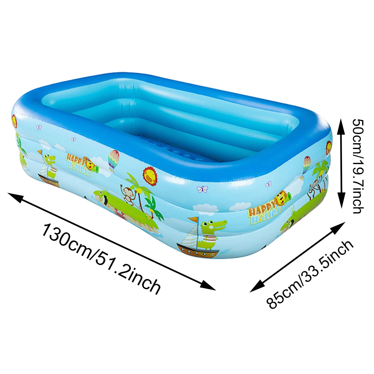 Rectangular Large Inflatable Swimming Pool Kids Outdoor Toy
