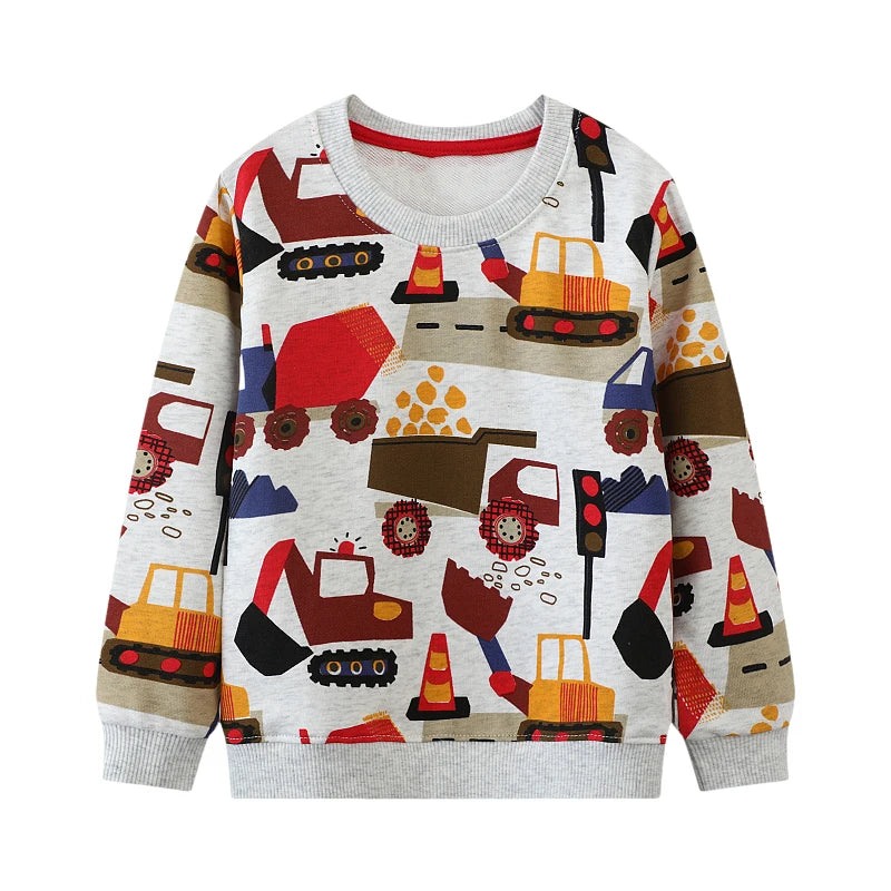 Kids Boys Cartoon Dinosaurs Print Cotton Sweatshirts childrensterritory