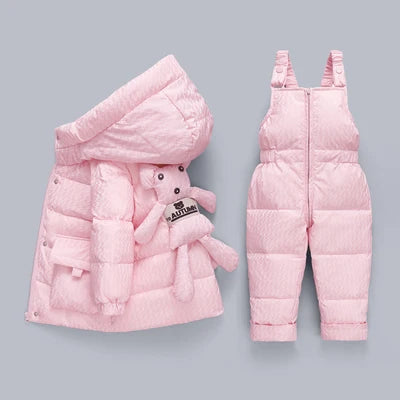 Little Boys Girls Thick Warm Down Jacket Jumpsuit Clothing Set childrensterritory