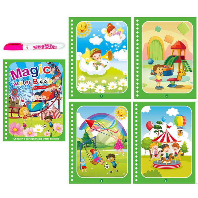 Reusable Magical Water Drawing Book with Pen Kids Toys childrensterritory