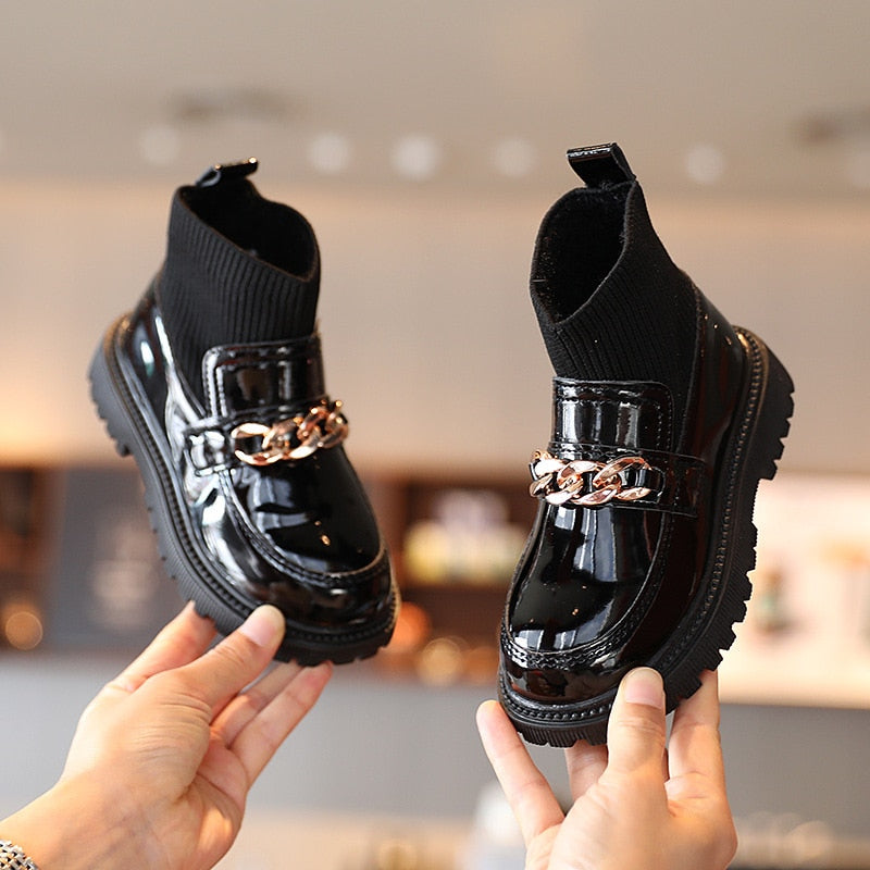 Flying Woven Soft Sole Princess Leather Boots for Kids Girls childrensterritory