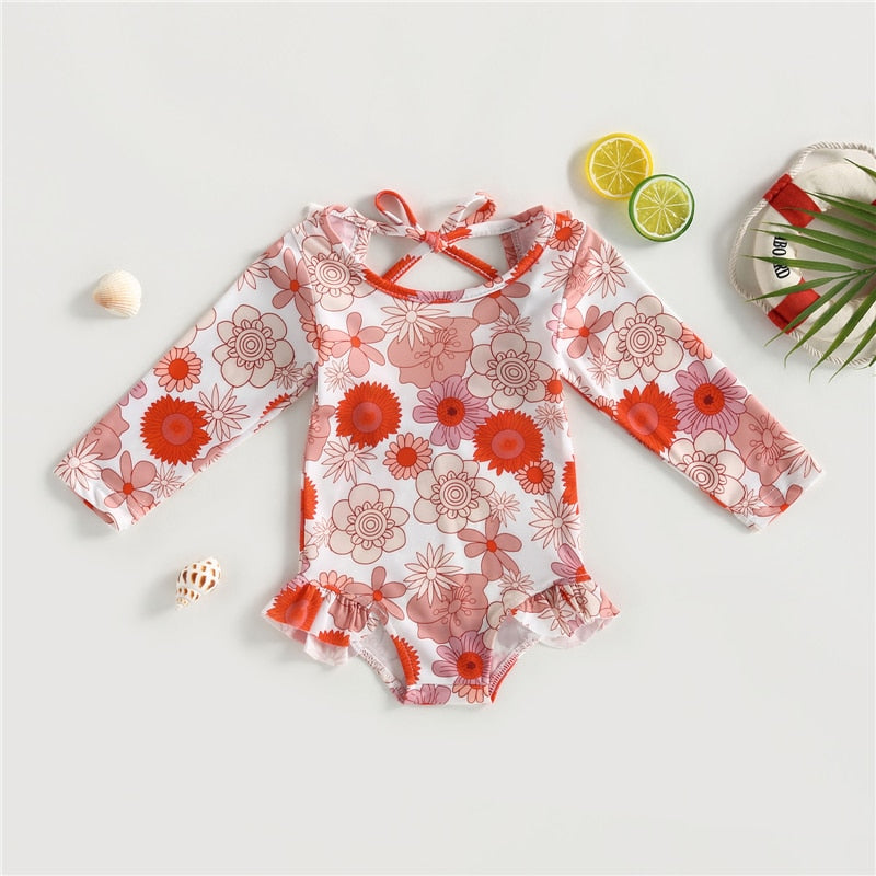 O-Neck Floral Baby Girl Swimsuit/Beach Wear childrensterritory