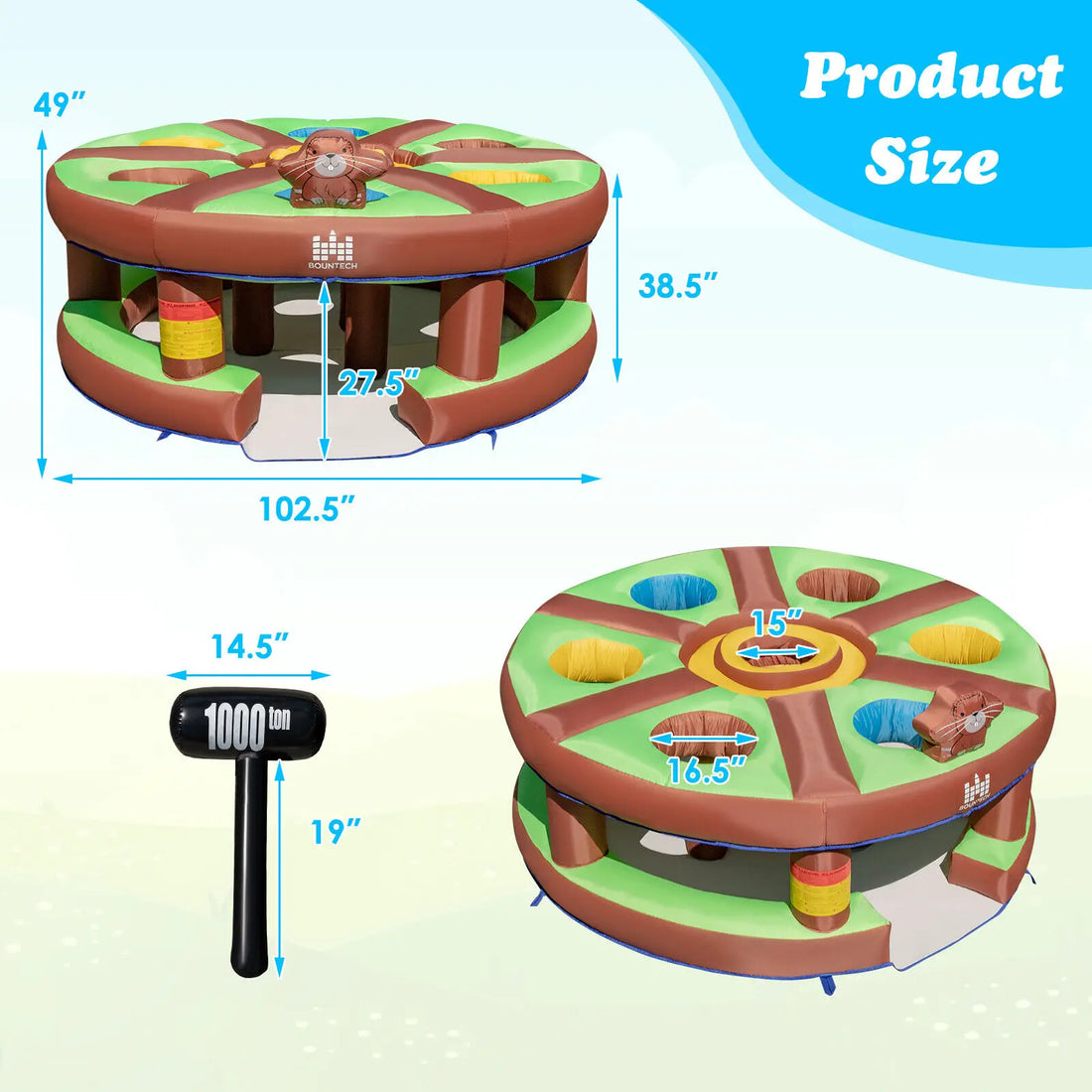Kids Inflatable Whack-a-Mole Themed Game with 480W Blower childrensterritory