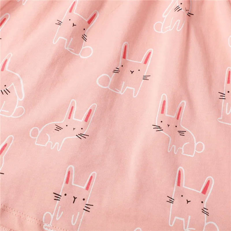 Cute Dinosaurs Unicorns Print Kids Girls Summer Dresses childrensterritory