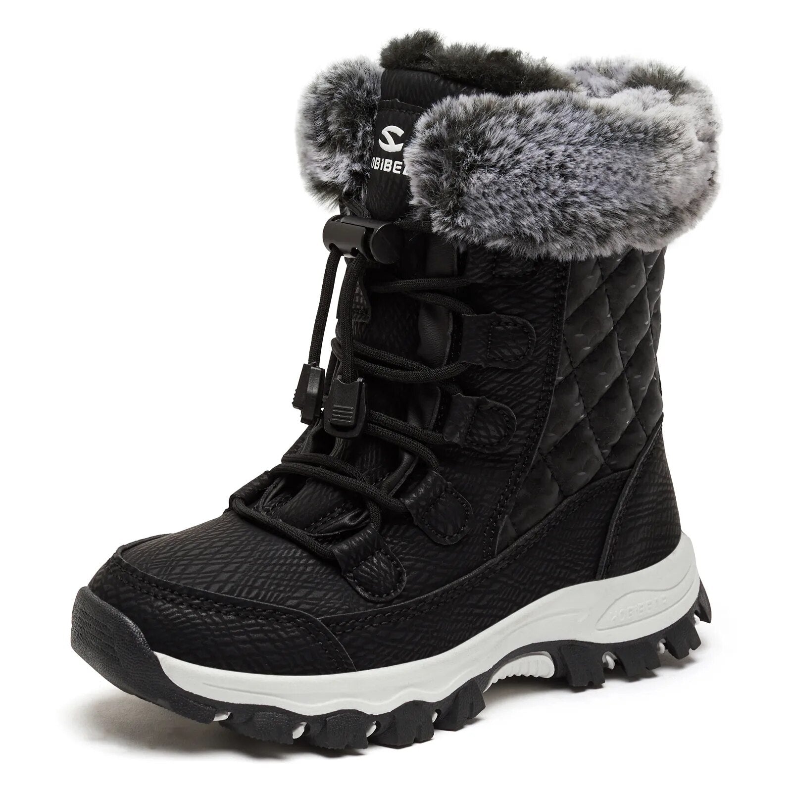 Kids Waterproof Warm Faux Fur Lined Snow Boots childrensterritory