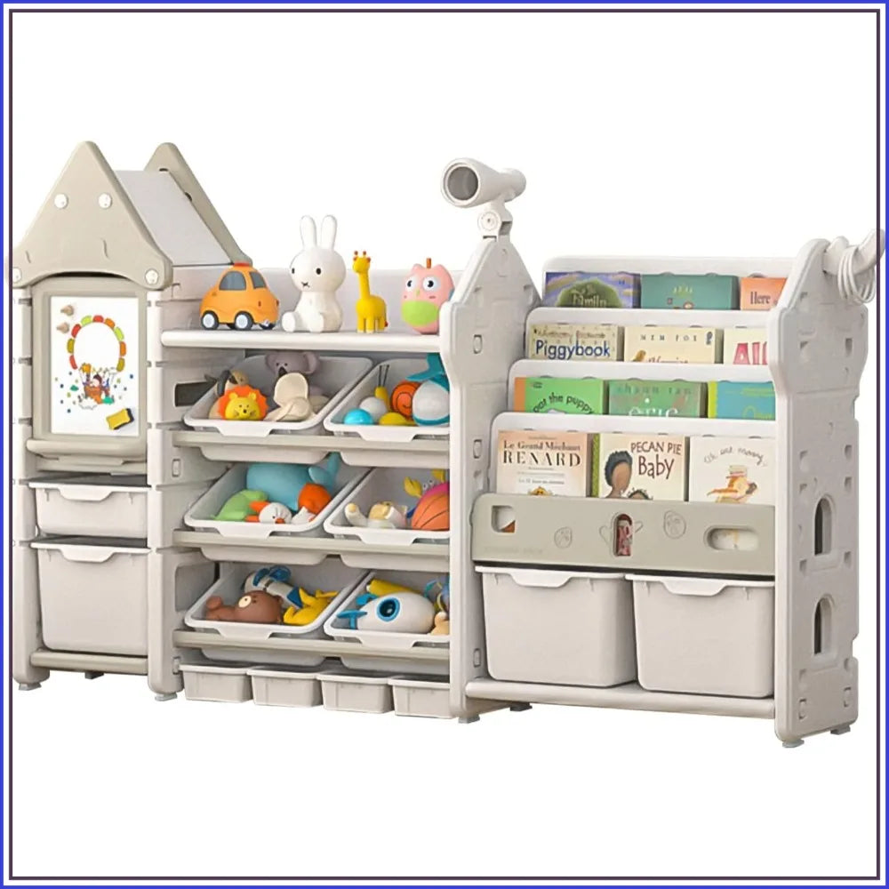 Kids Magic Castle Design Toy Storage Organizer with Telescope