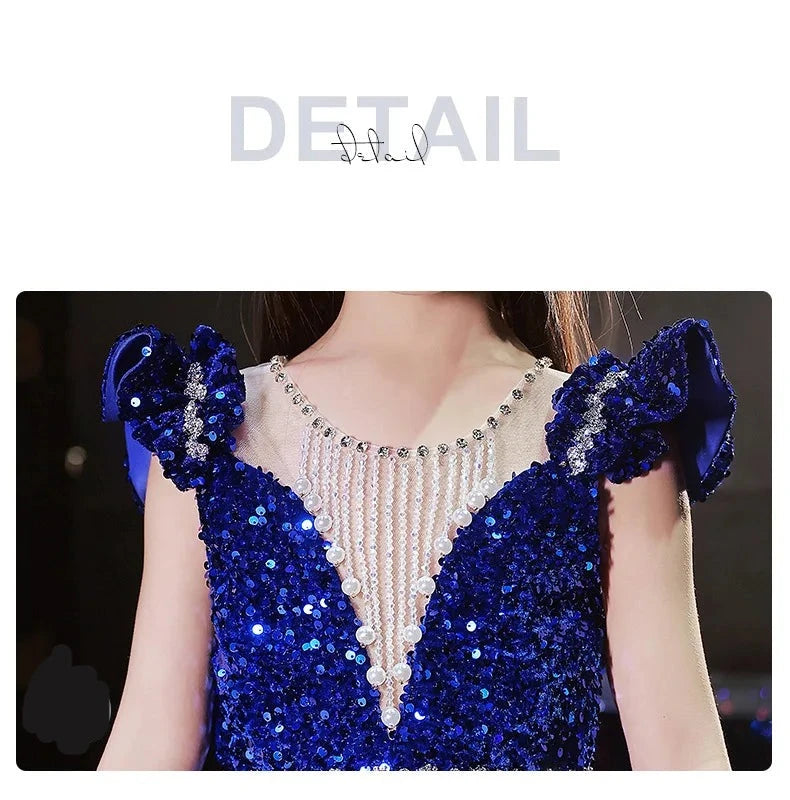 Kids Girls Elegant Princess Sequin Evening Prom Party Dresses/Gown childrensterritory