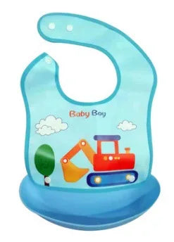 Soft Waterproof Cartoon Printed Adjustable Baby Bibs