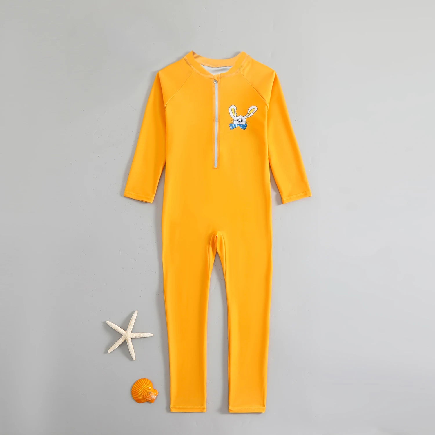 Cartoon Print Long Sleeve One Piece Swimsuit for Kids