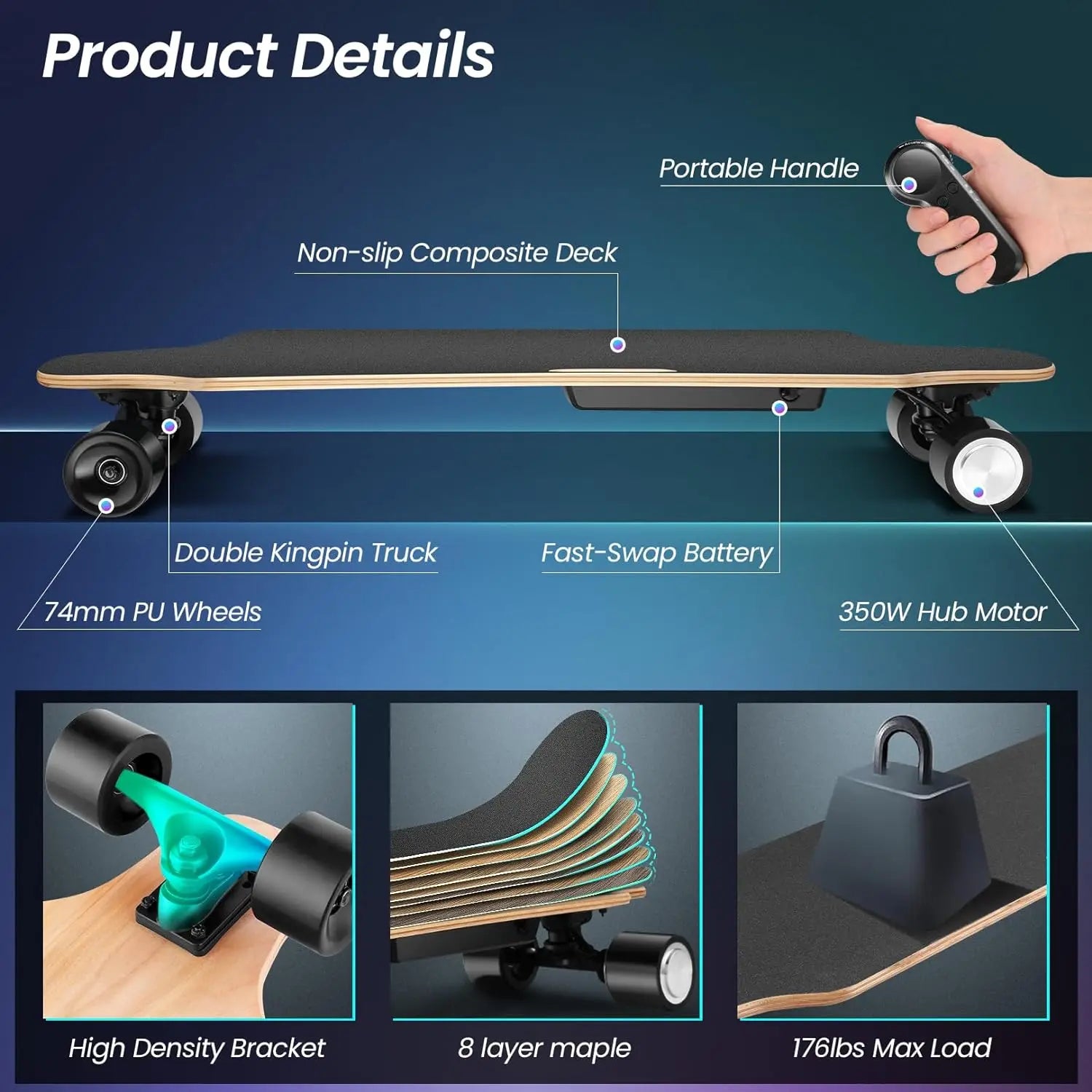 35inch Electric Remote Control Skateboard For Adults