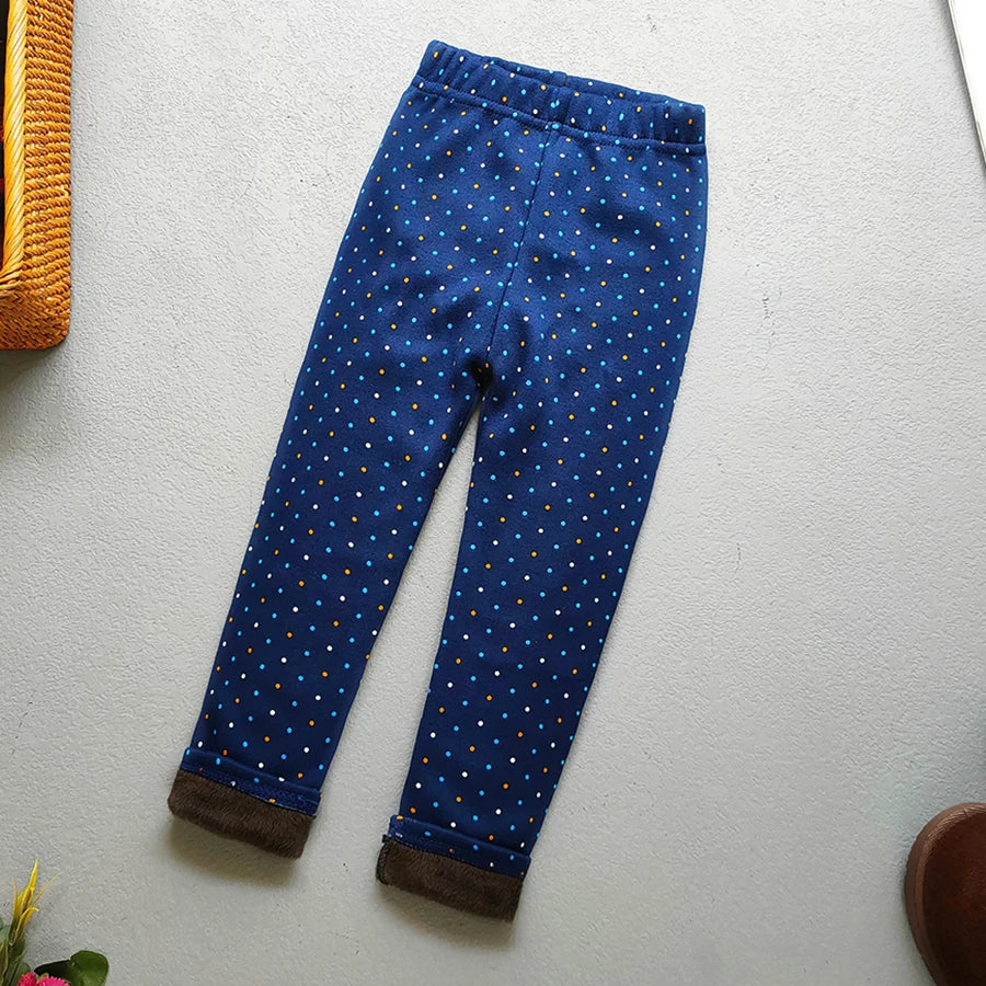 Plus Velvet Printed Kids Girls Winter Leggings childrensterritory